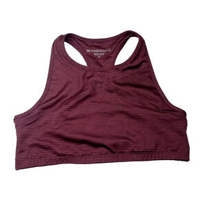 Beyond Yoga Maroon Striped Racerback No Wire Sports Bra Women's Size XL